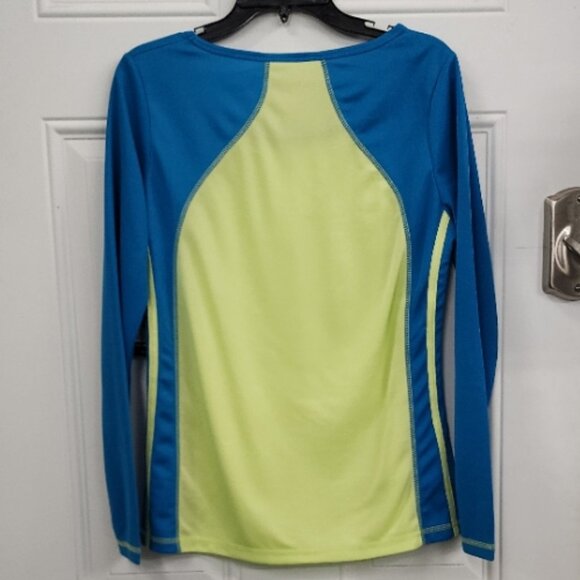 New Marika Tek Long Sleeve Top - Blue & Green - Size Medium - Picture 4 of 8